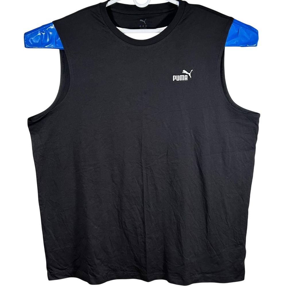 Puma Tank Top Mens Logo Sleeveless Tee Black Size 4XLT Brand New